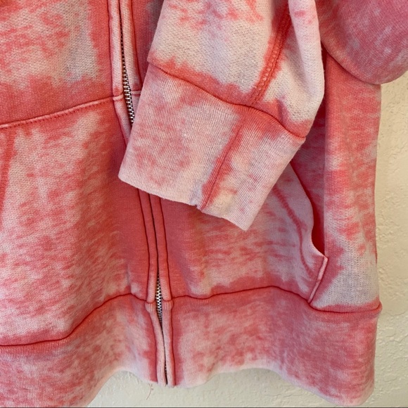 Pink Acid Wash Light Weight Zip Up Hoodie By BP - Picture 7 of 11